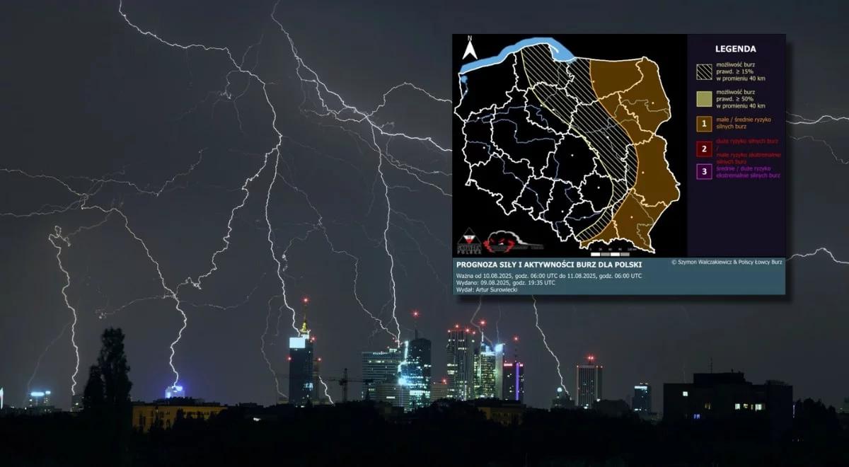 Niebezpieczna pogoda nad Polską. IMGW: burze, grad, superkomórki burzowe