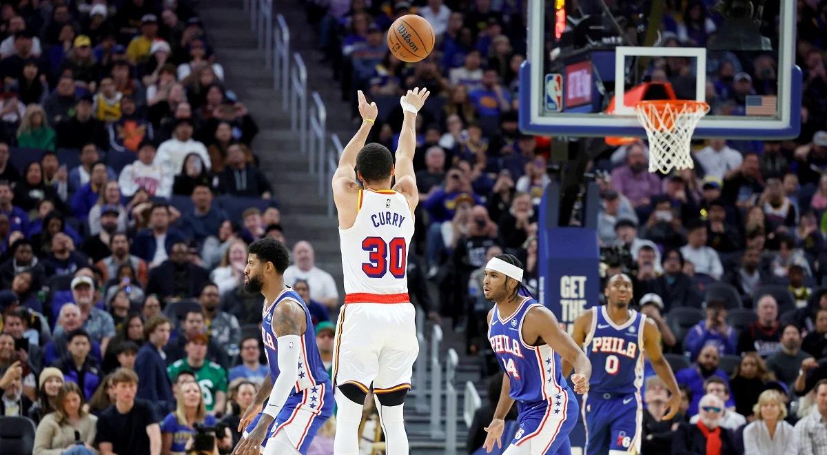 NBA. Osiem "trójek" Stephena Curry'ego. Warriors rozbili 76ers