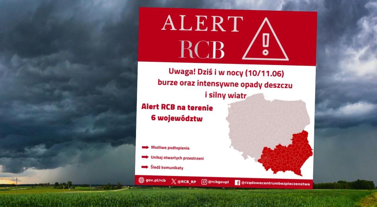 Uwaga na burze i ulewny deszcz. Alert RCB dla sześciu województw