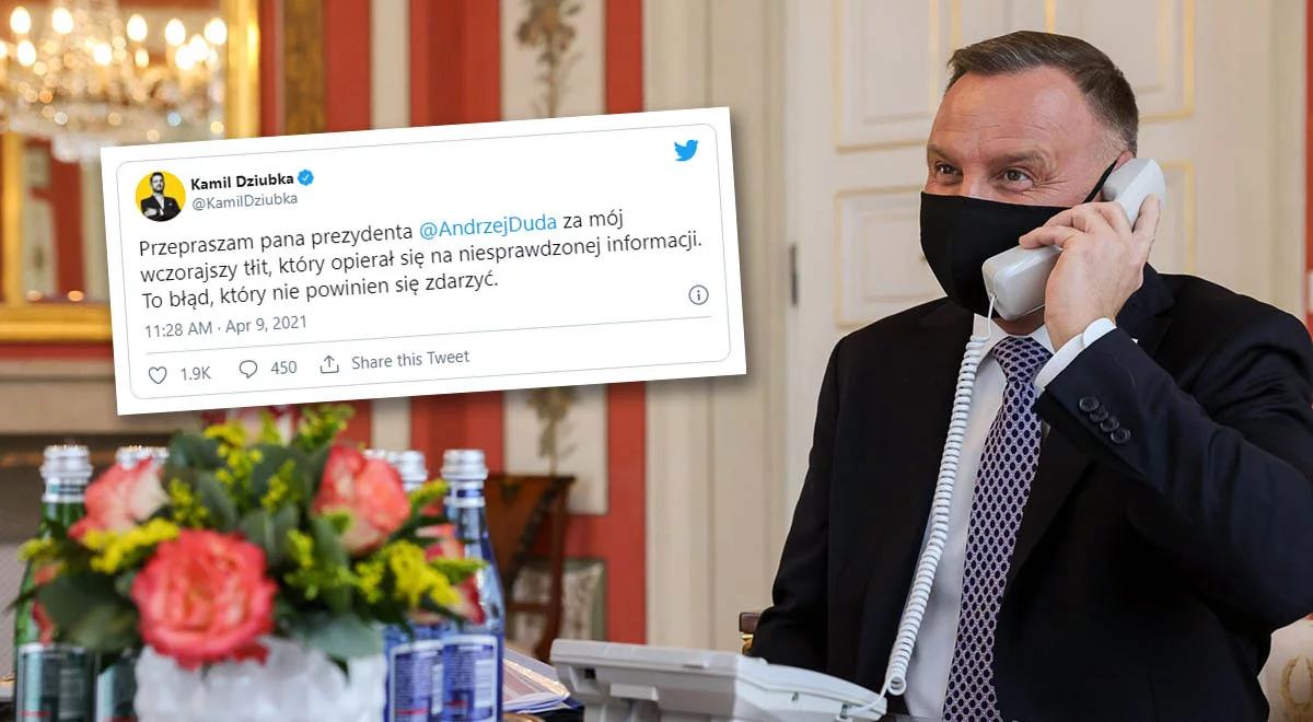Dziennikarz Onetu przeprasza prezydenta. Opierał się na "niesprawdzonej informacji"