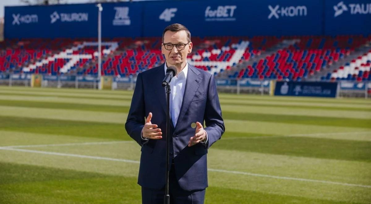 Premier Morawiecki: rząd wesprze rozbudowę stadionu Rakowa Częstochowa