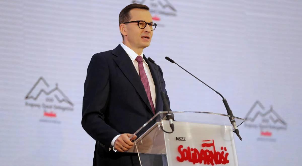 "Wierzę, że będzie miał wpływ na utrzymanie wolnej Ukrainy". Premier Morawiecki o Zjeździe Solidarności