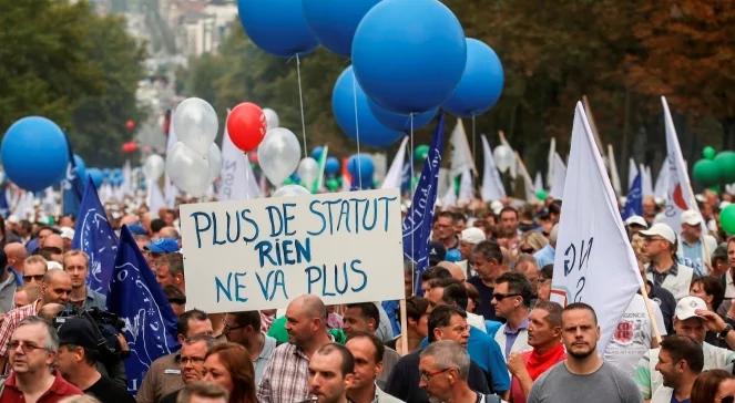 Protest policjantów w Brukseli 