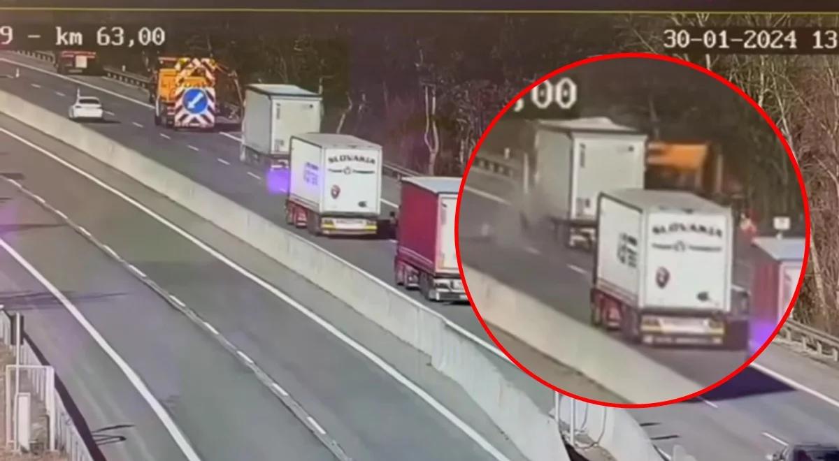 Tragiczny wypadek na remontowanej autostradzie. Zginął kierowca TIR-a, nawet nie hamował