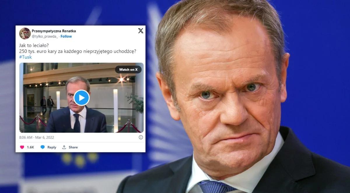 Donald Tusk jak chorągiewka. Dzisiaj jest przeciwny relokacji, wcześniej planował karać Polaków