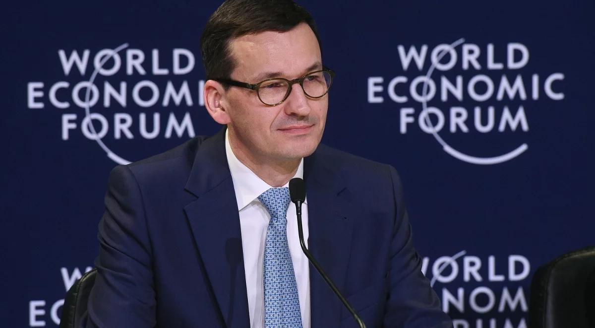Premier Mateusz Morawiecki w Davos: szukamy sojuszników m.in. w sprawie bezpieczeństwa, Nord Stream II