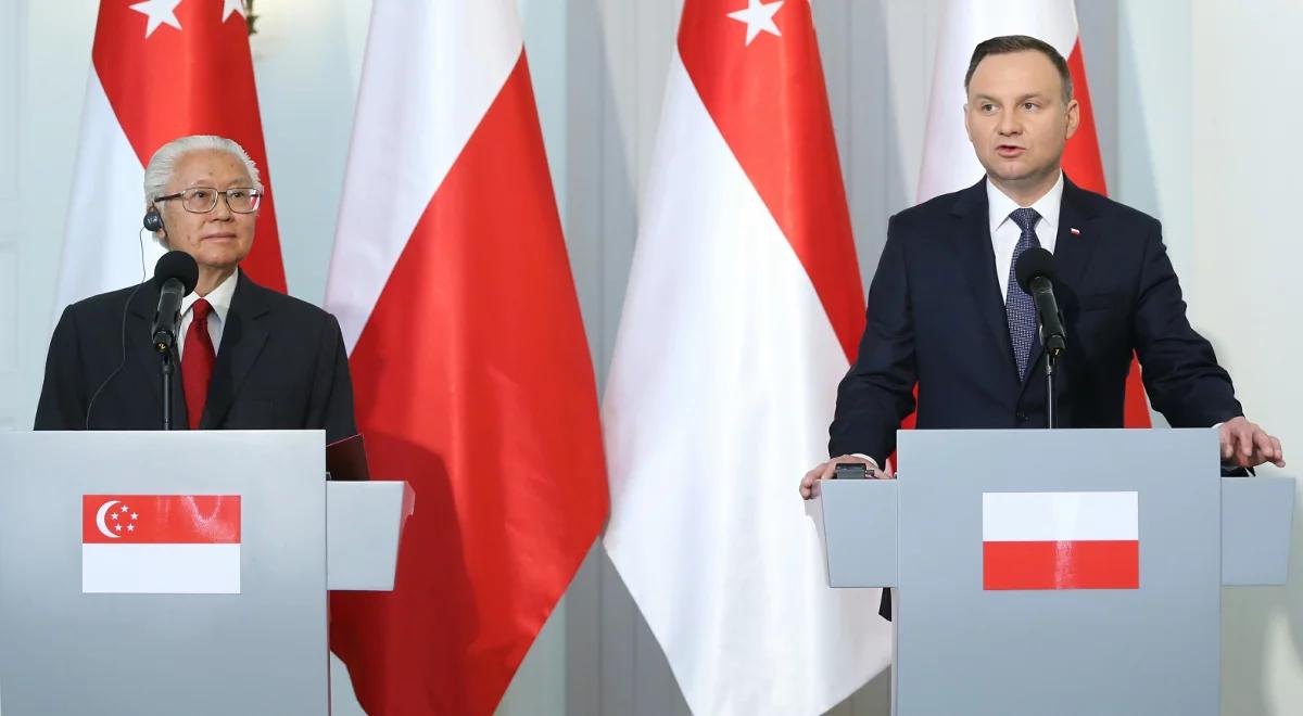 Wizyta prezydenta Singapuru w Polsce. Andrzej Duda: obok Chin, Indii, Wietnamu to właśnie Singapur jest tym krajem, z którym chcemy zacieśniać współpracę gospodarczą