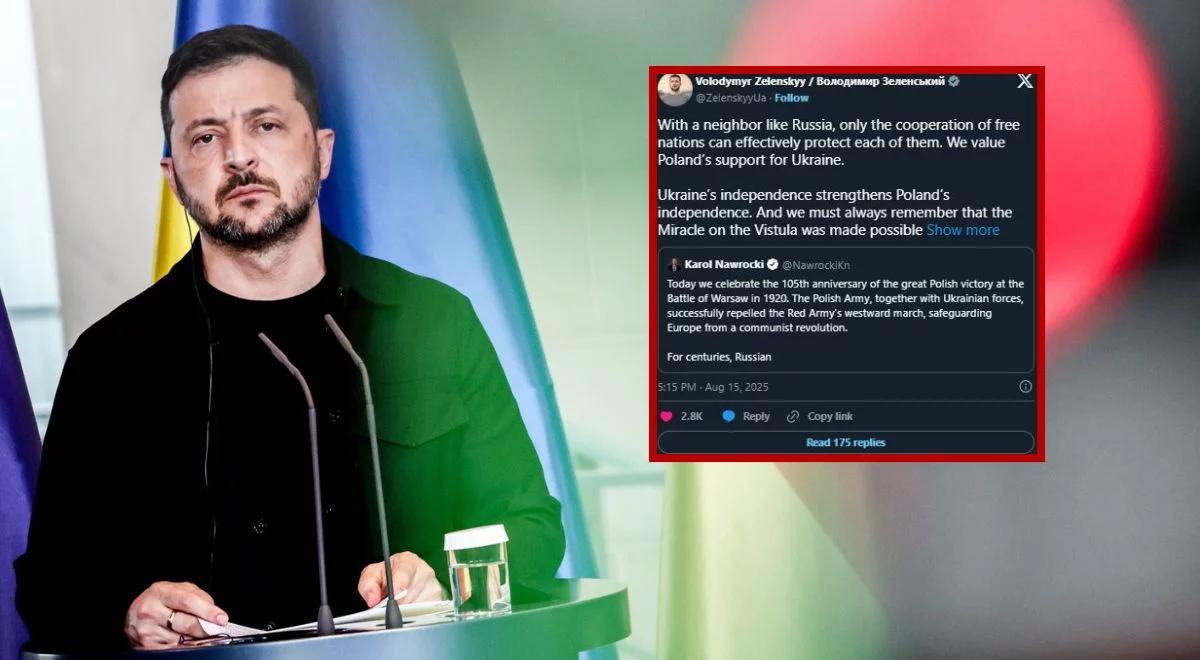 Zełenski odpowiedział na wpis Nawrockiego. "Idziemy ramię w ramię"