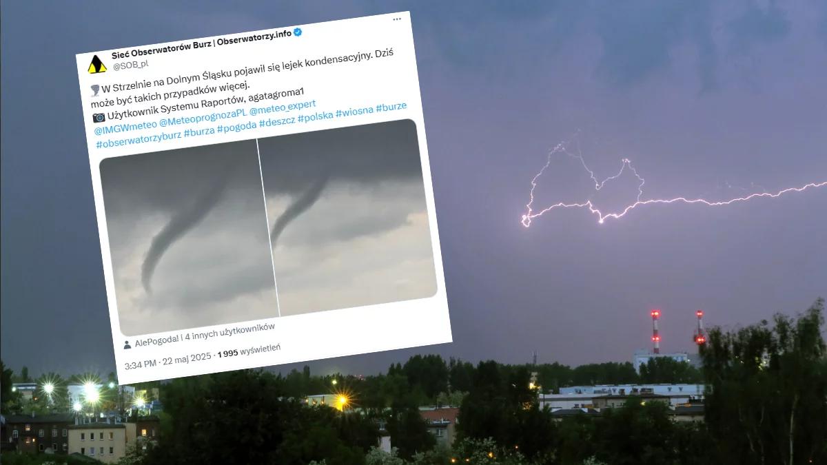 Lej kondensacyjny w Strzelinie. Utworzył się w trakcie silnej burzy