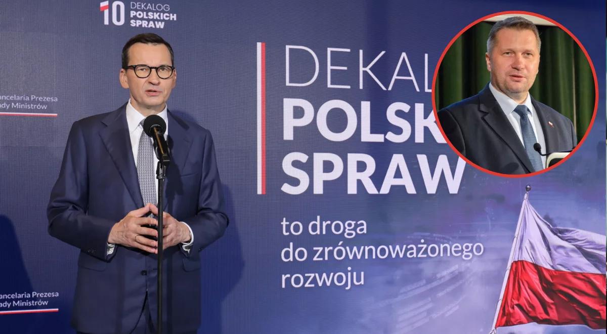 "Konkretne argumenty". Czarnek o Dekalogu Polskich Spraw Morawieckiego