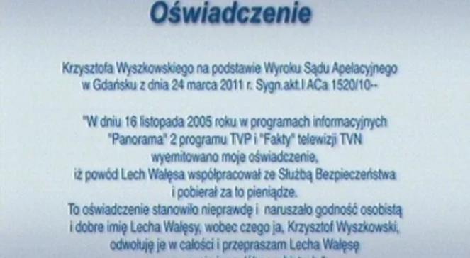 Wałęsa do Wyszkowskiego: oddaj pieniądze