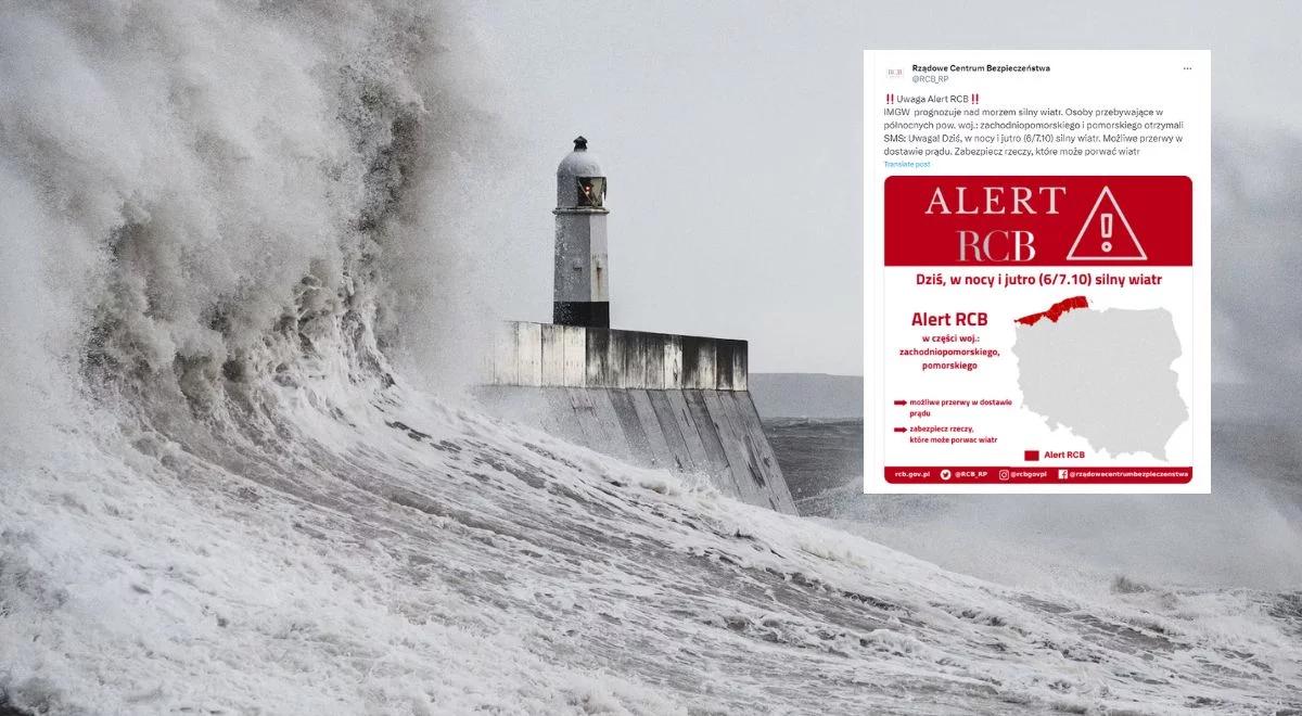 Silny wiatr na północy, sztorm na Bałtyku. Alerty RCB dla przebywających nad morzem