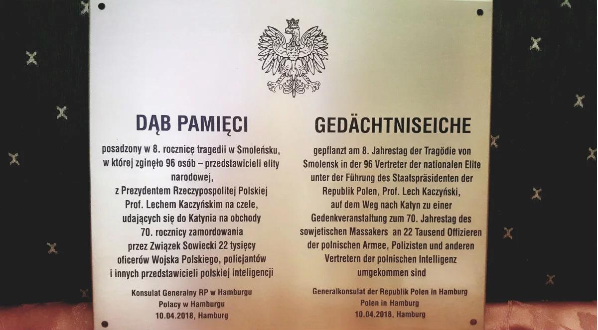 W Hamburgu odsłonięto tablicę upamiętniającą katastrofę w Smoleńsku
