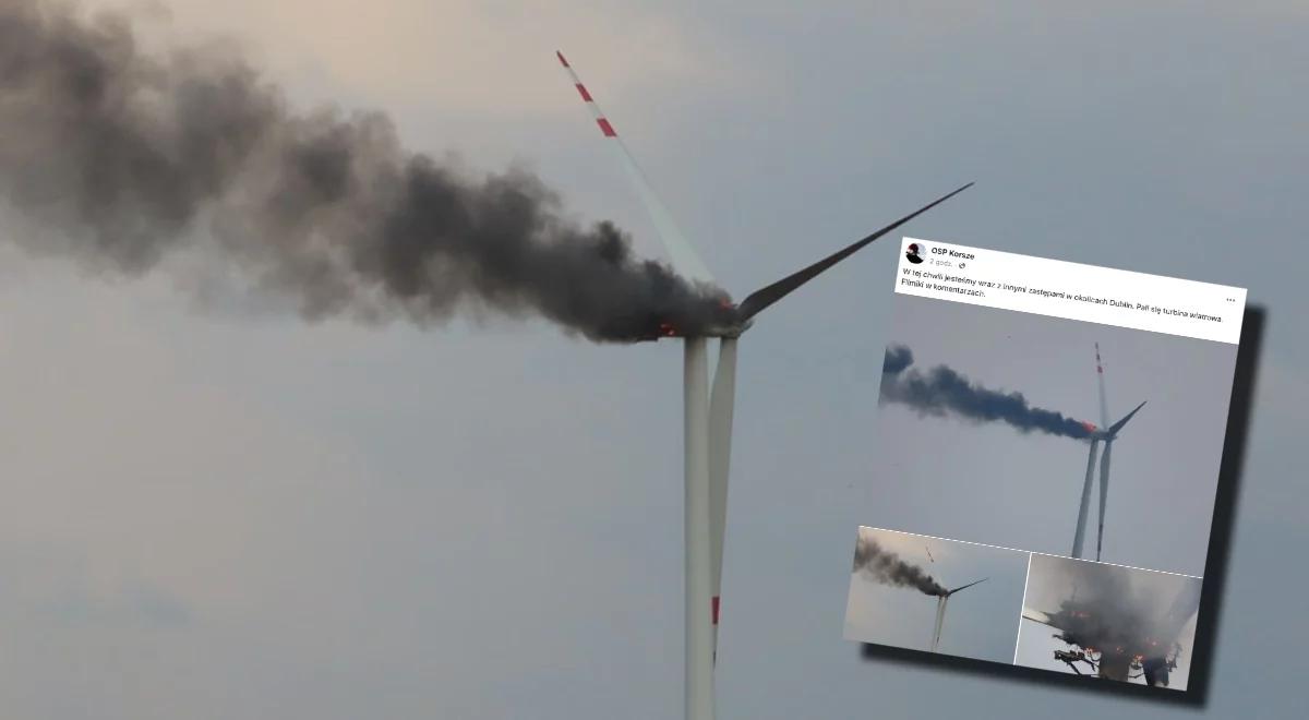 Płonie turbina wiatrowa. Nietypowy pożar pod Kętrzynem