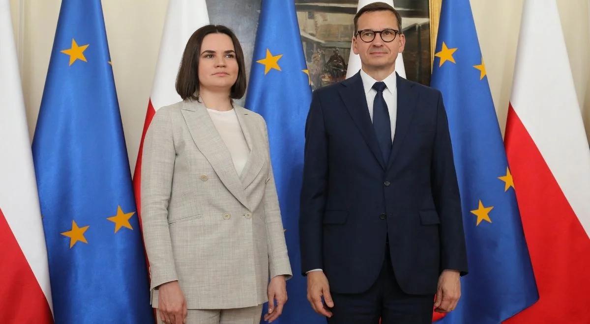 Spotkanie premiera Morawieckiego z Cichanouską. Rozmowy m.in. o wsparciu Rosji przez białoruskie władze