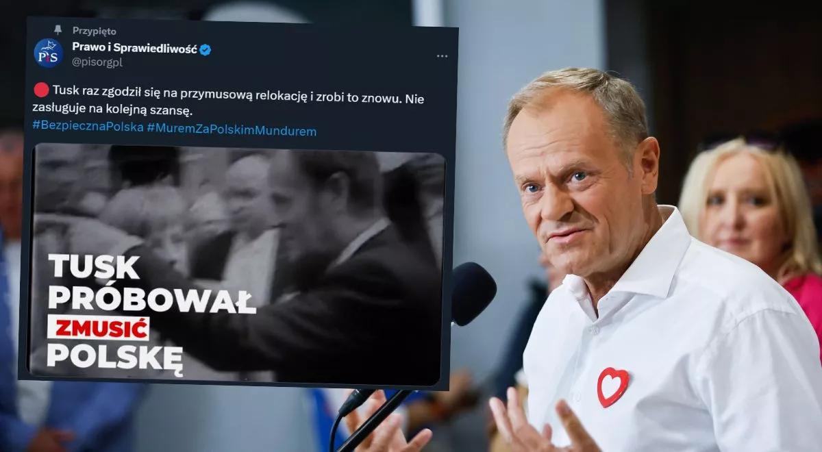 "Tusk raz zgodził się na przymusową relokację i zrobi to znowu". Zobacz nowy spot PiS