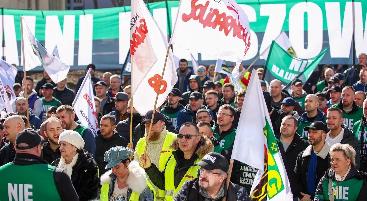 Protest górników. Nie chcą zamknięcia kopalni