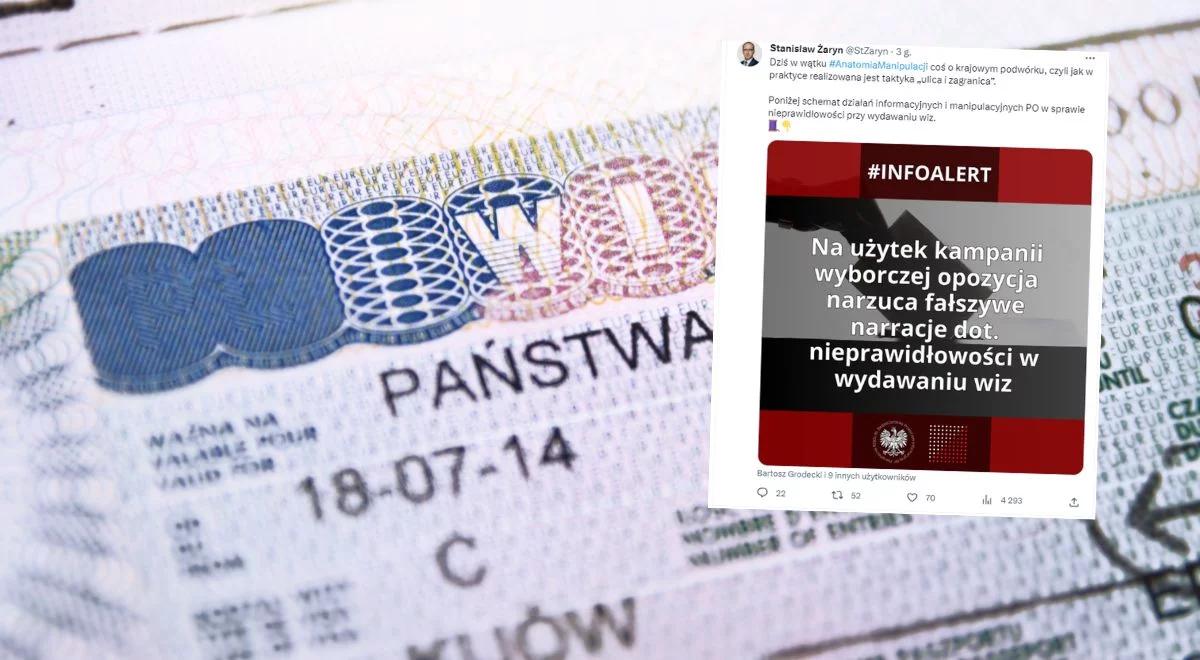 Manipulacje danymi, "nakręcanie" tematu. Żaryn obnaża działania opozycji ws. wiz