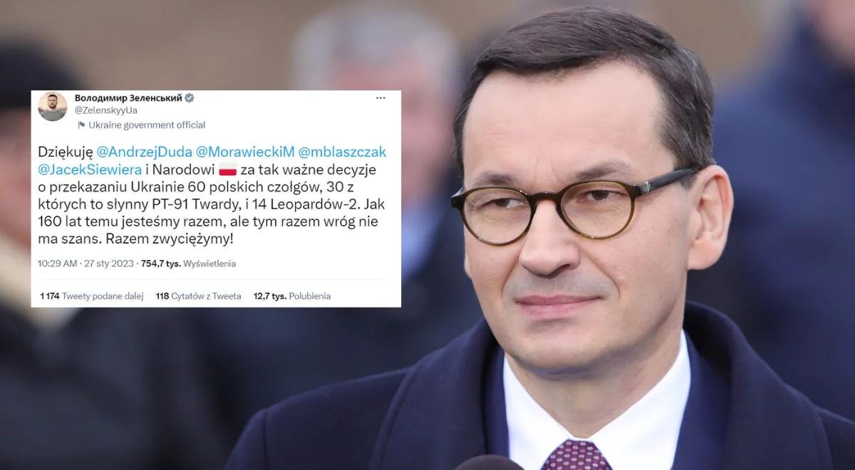 "To nie koniec polskiej pomocy dla Ukrainy". Premier Morawiecki odpowiada Zełenskiemu