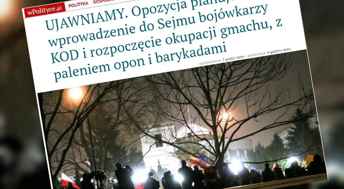 wPolityce.pl: "Opozycja planuje wprowadzenie do Sejmu bojówkarzy KOD"