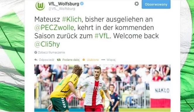 Mateusz Klich znów w VfL Wolfsburg