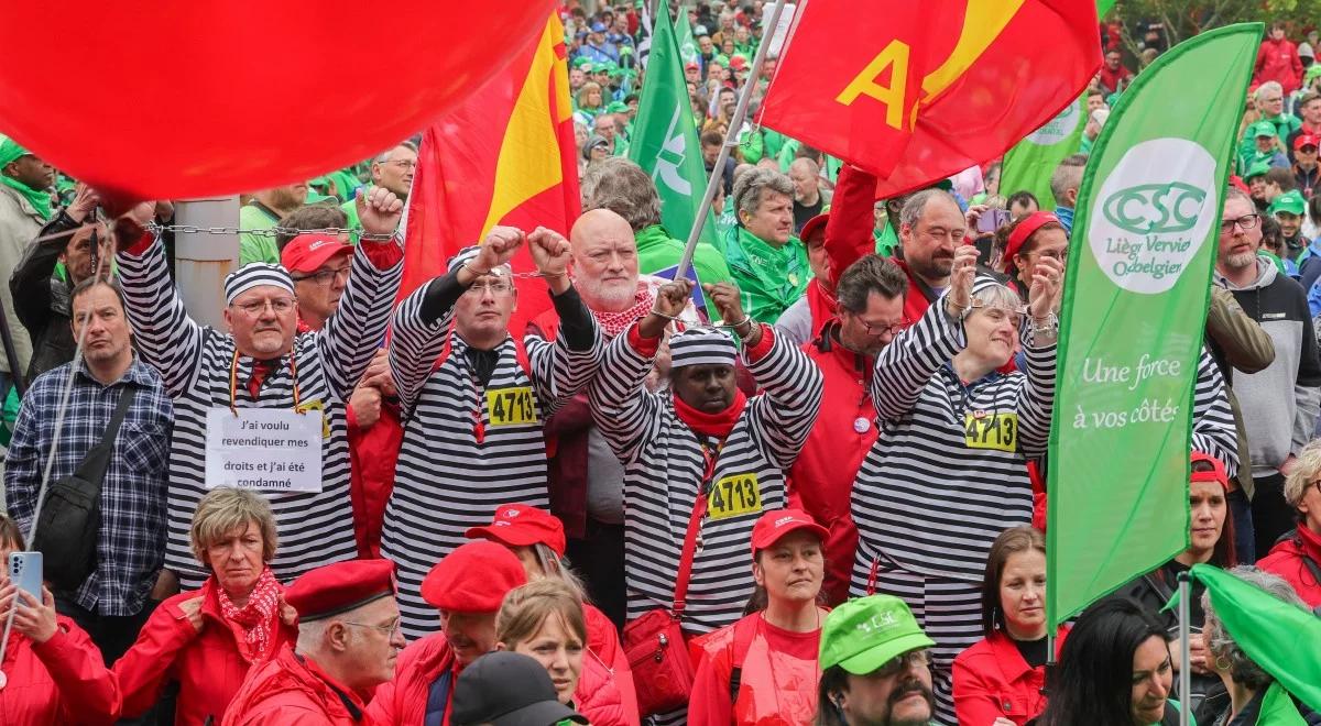 Strajk generalny w Belgii. Demonstracje i zakłócenia w transporcie publicznym