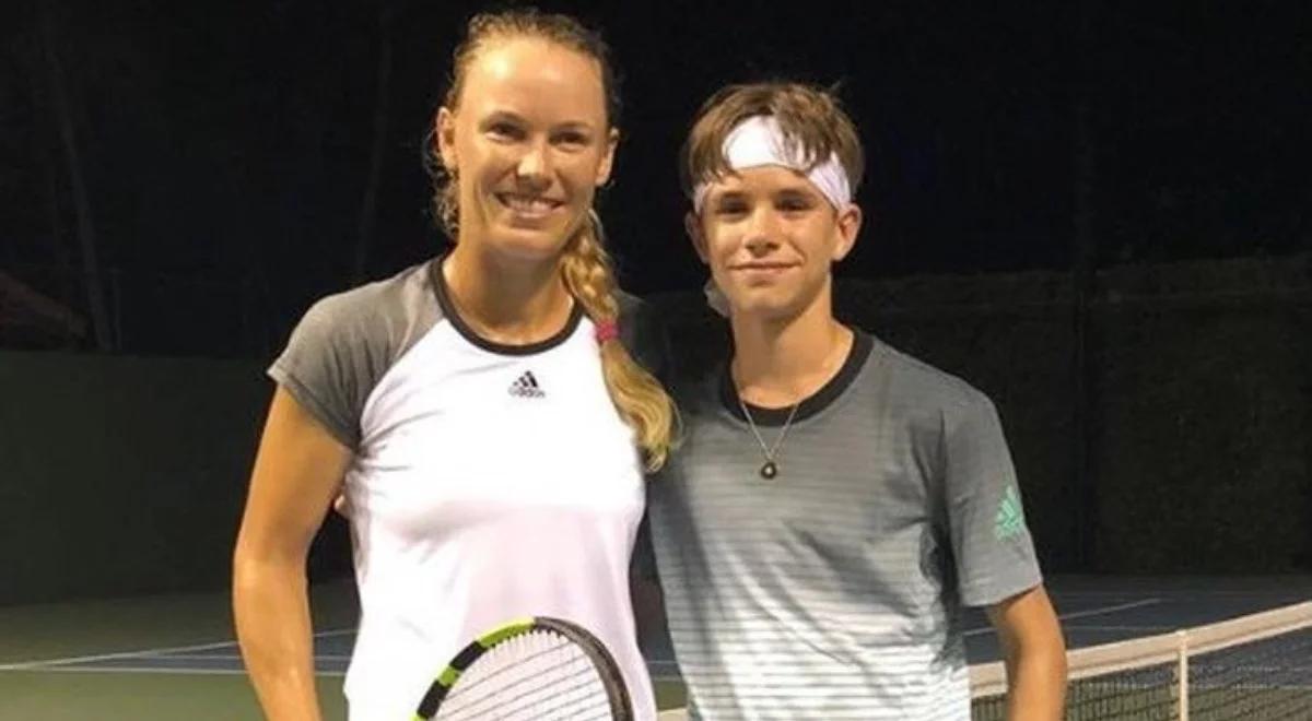 Utalentowany Romeo Beckham miał tenisową "randkę" z Caroline Wozniacki 