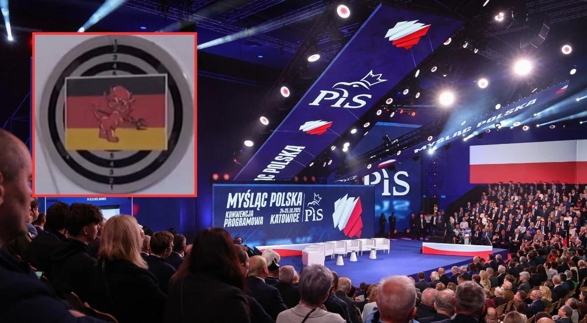 Rzucanie w niemiecką flagę. Szokująca atrakcja podczas konwencji PiS