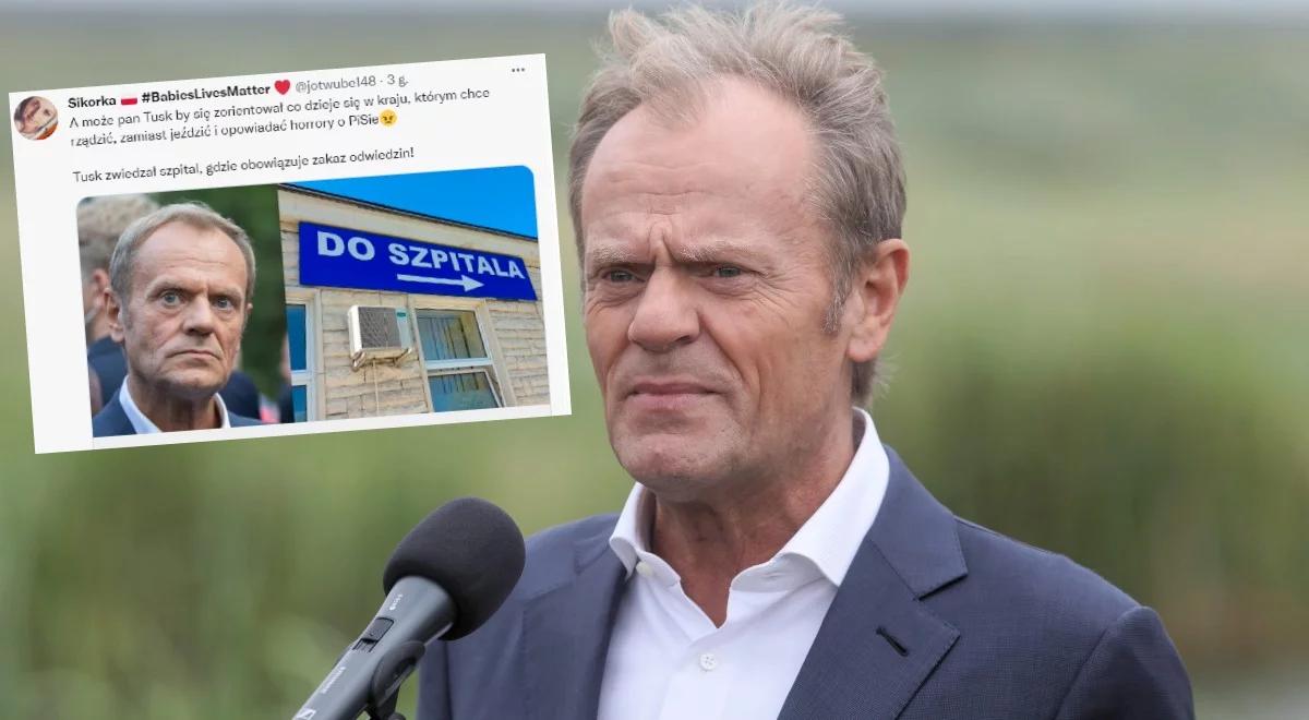 Tusk zwiedzał szpital mimo obostrzeń. Burza w sieci, dyrektor placówki zabiera głos
