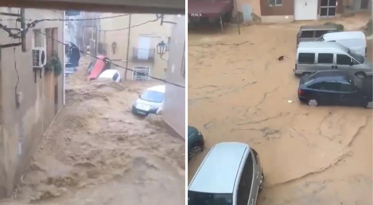 Powódź w Tarragonie. Ulewne deszcze paraliżują Katalonię, samochody zmywane z ulic [WIDEO]