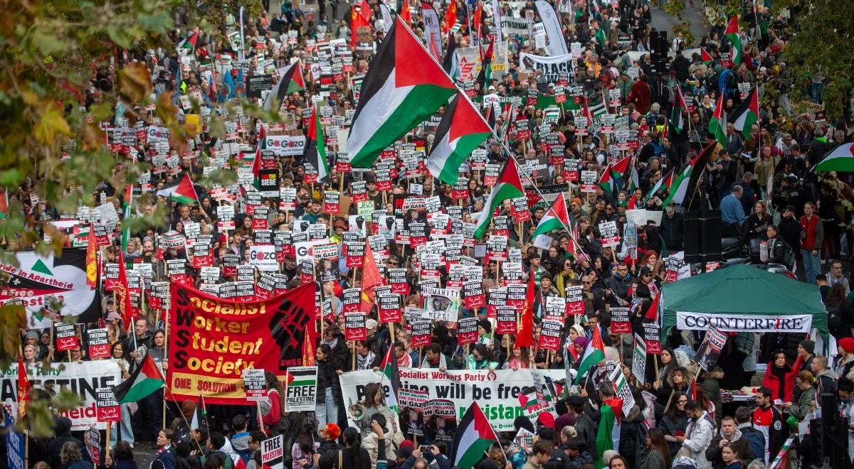 Propalestyńskie demonstracje na Wyspach. W Londynie wyszło na ulice 100 tys. osób. Pojawiły się antysemickie hasła