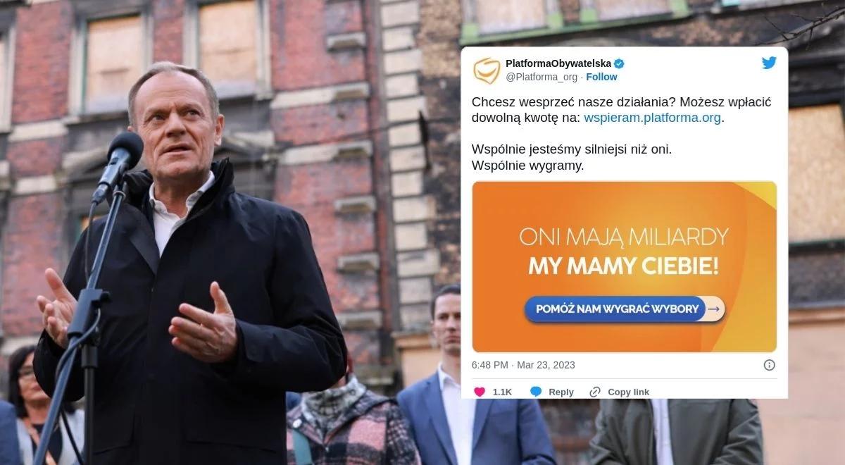PO wyciąga rękę po pieniądze sympatyków. Zapomnieli, że rocznie dostają 20 mln zł od państwa