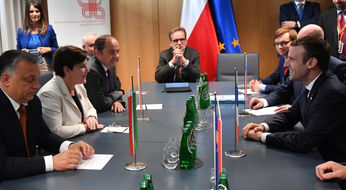 "To była merytoryczna dyskusja na trudne tematy". Przywódcy Grupy Wyszehradzkiej spotkali się z prezydentem Francji