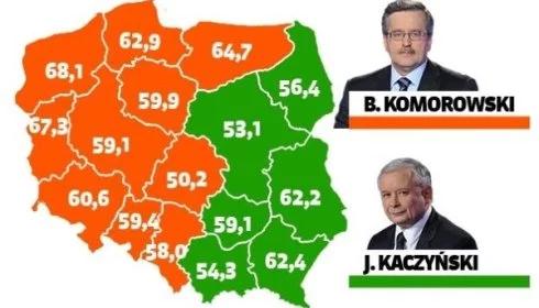 Polska podzielona na pół. Tak głosowały województwa