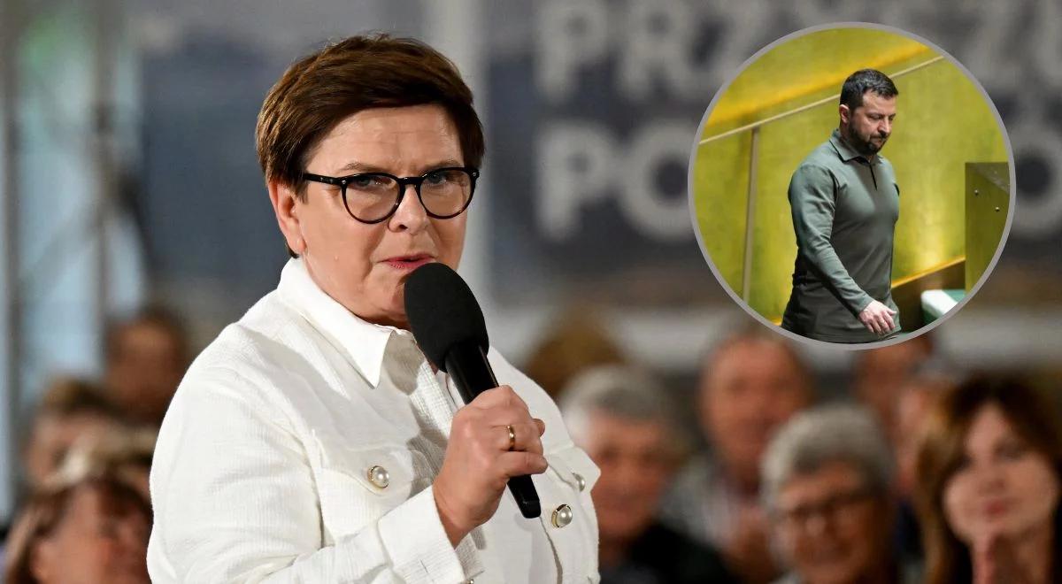 Kontrowersyjne słowa Zełenskiego. Szydło: to insynuacje, niegodne tak poważnego polityka