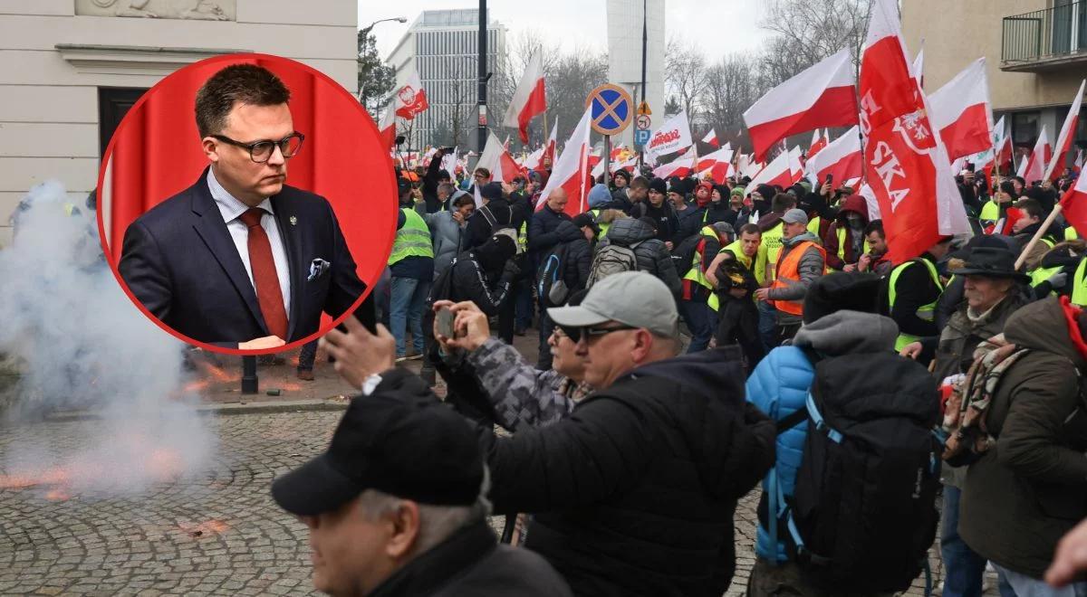 Protest rolników. Hołownia o starciach manifestantów z policją: dołączyła grupa prowokatorów