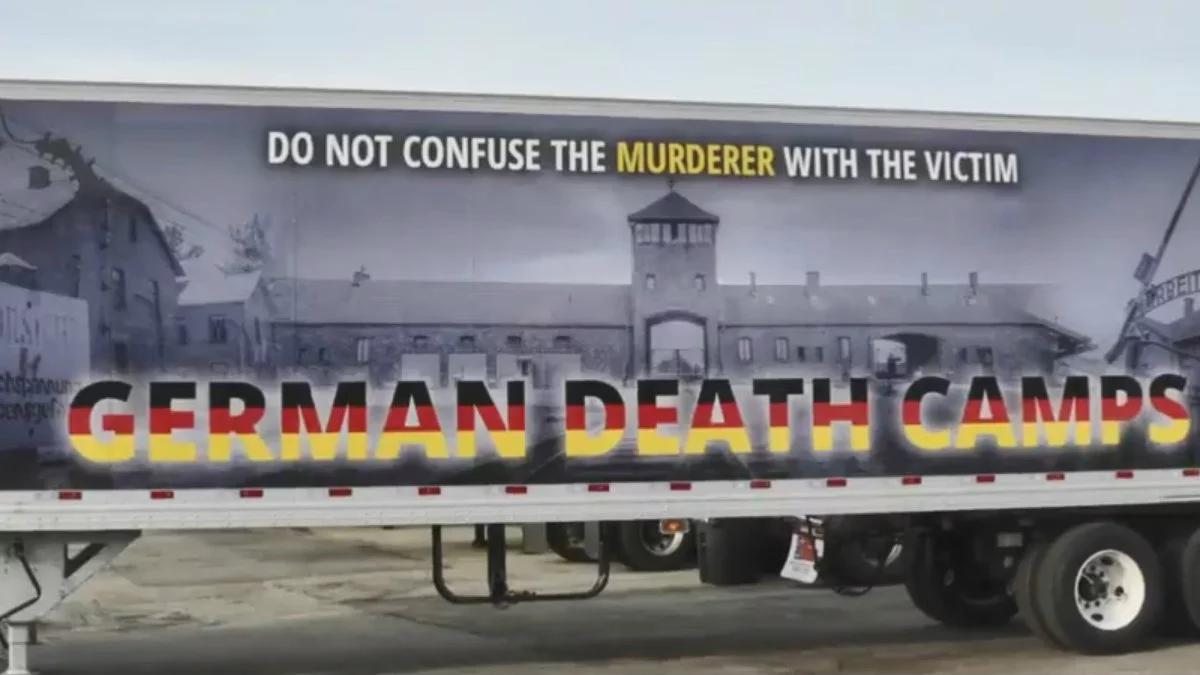 Akcja #GermanDeathCamps w USA. Edukacyjna ciężarówka