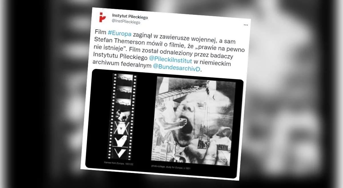 "Jest dziedzictwem polskiej nowoczesności". Dziś pokaz odnalezionego po 80 latach filmu "Europa"