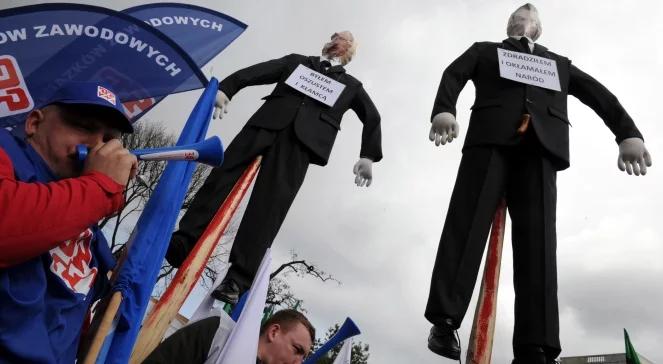 Spłonęła kukła Tuska. Koniec związkowej pikiety