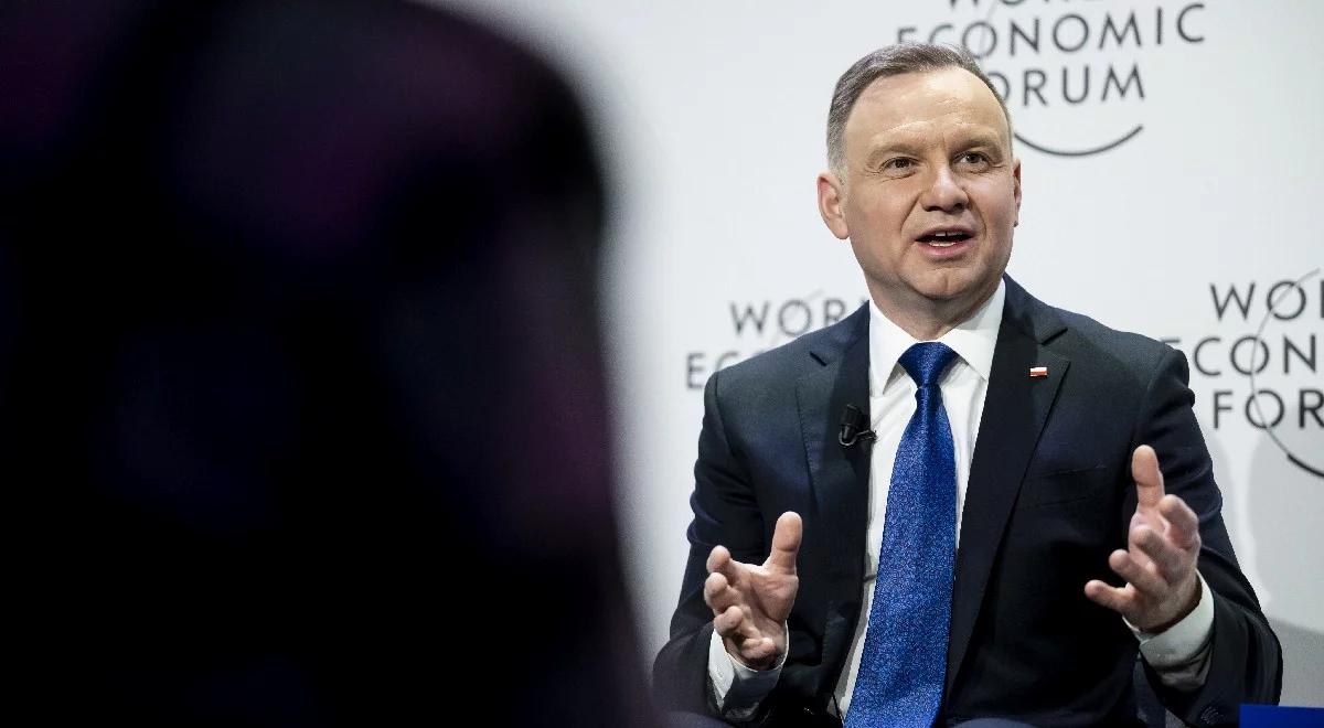 Prezydent Duda w Davos: chcemy zorganizować większe wsparcie dla Ukrainy