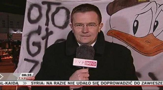 Reporter obrzucony wyzwiskami przed Pałacem