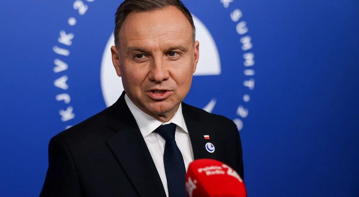 Prezydent Duda w Reykjaviku: inwazja Rosji jest naruszeniem wszelkich norm porządku