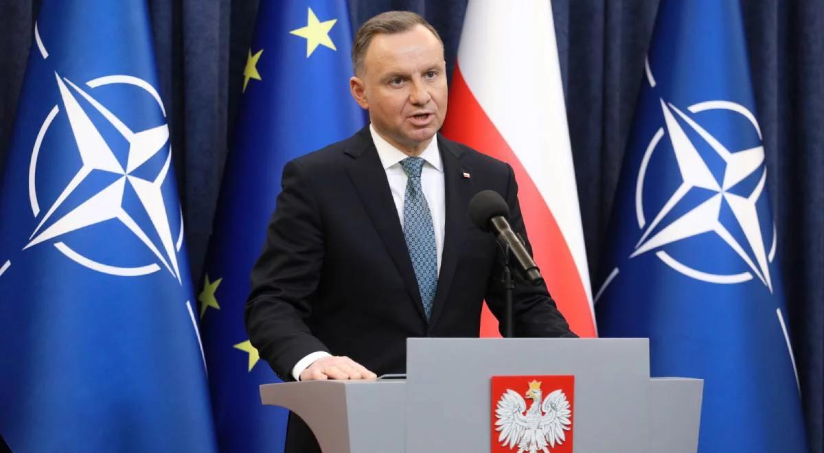 "Musimy być silni". Prezydent Duda o miejscu Polski w NATO