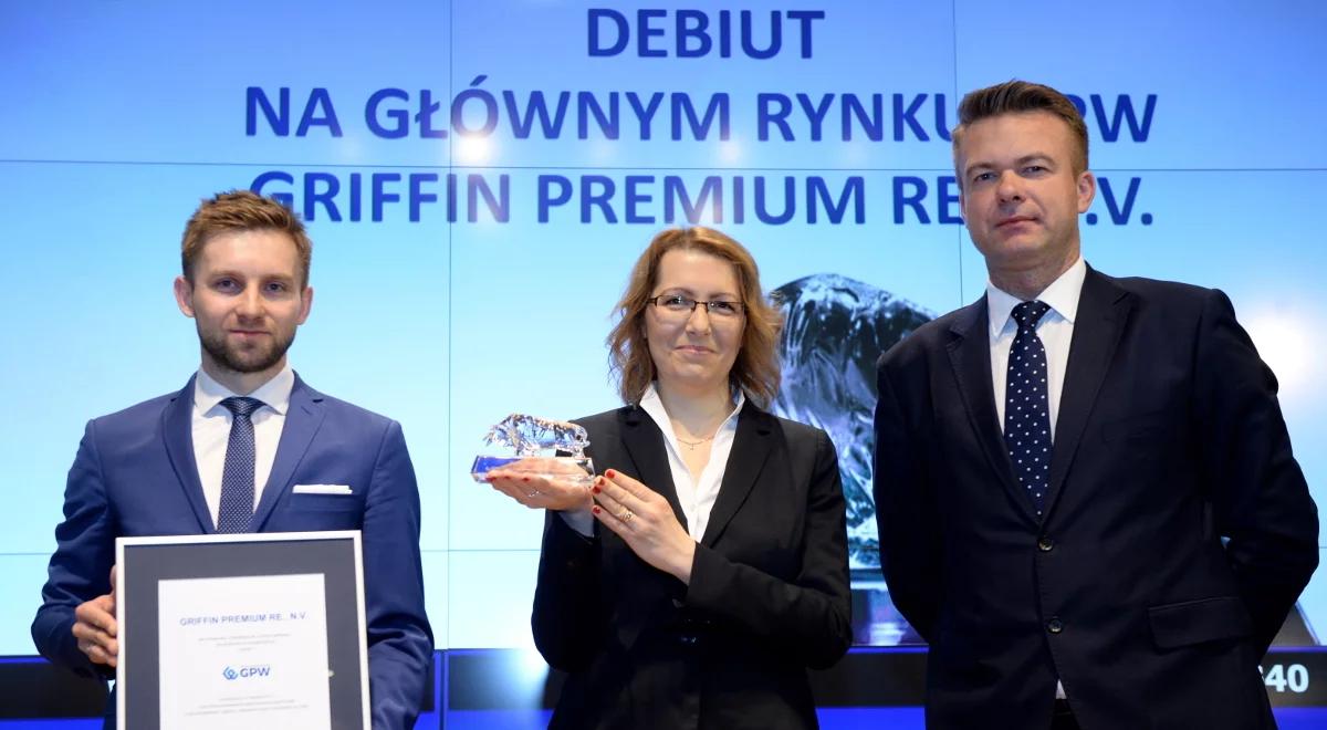 Na GPW wzrosty, debiut Griffin Premium bez euforii