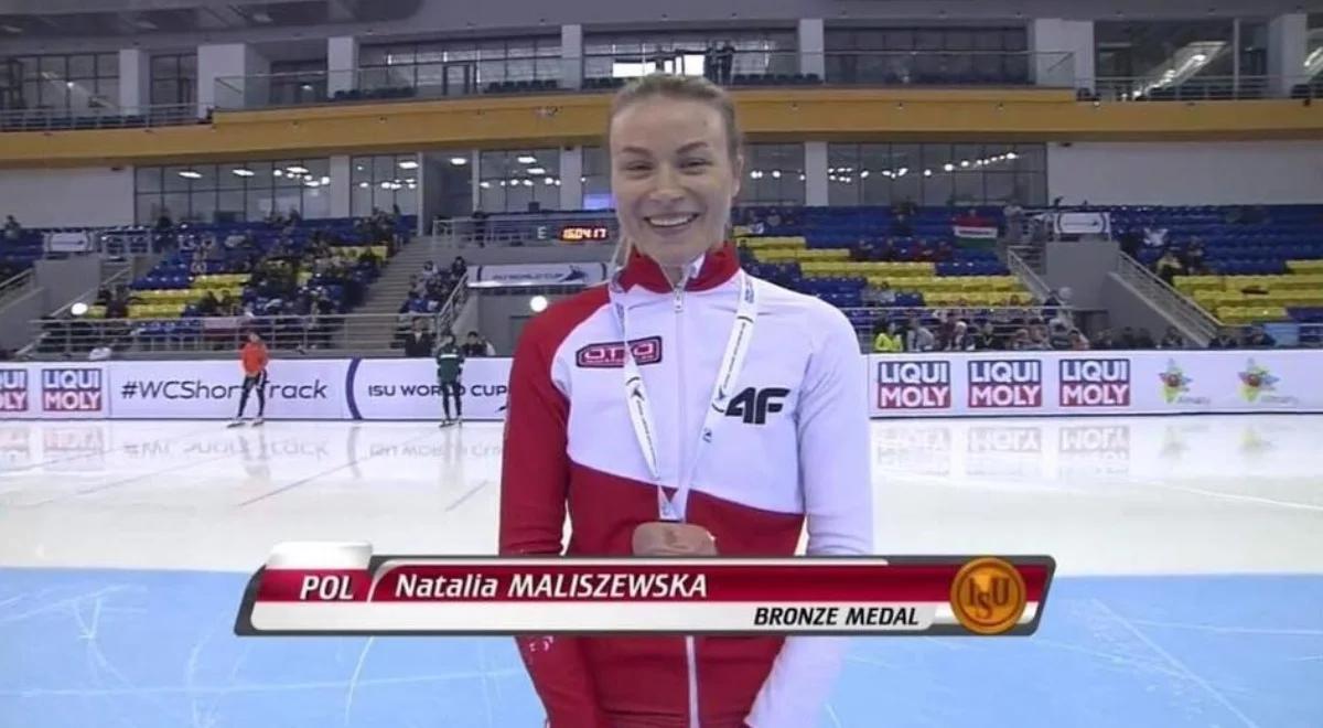 PŚ w short tracku: upadek i kolejny medal Natalii Maliszewskiej. Polka nie schodzi z podium na 500 m [WIDEO]