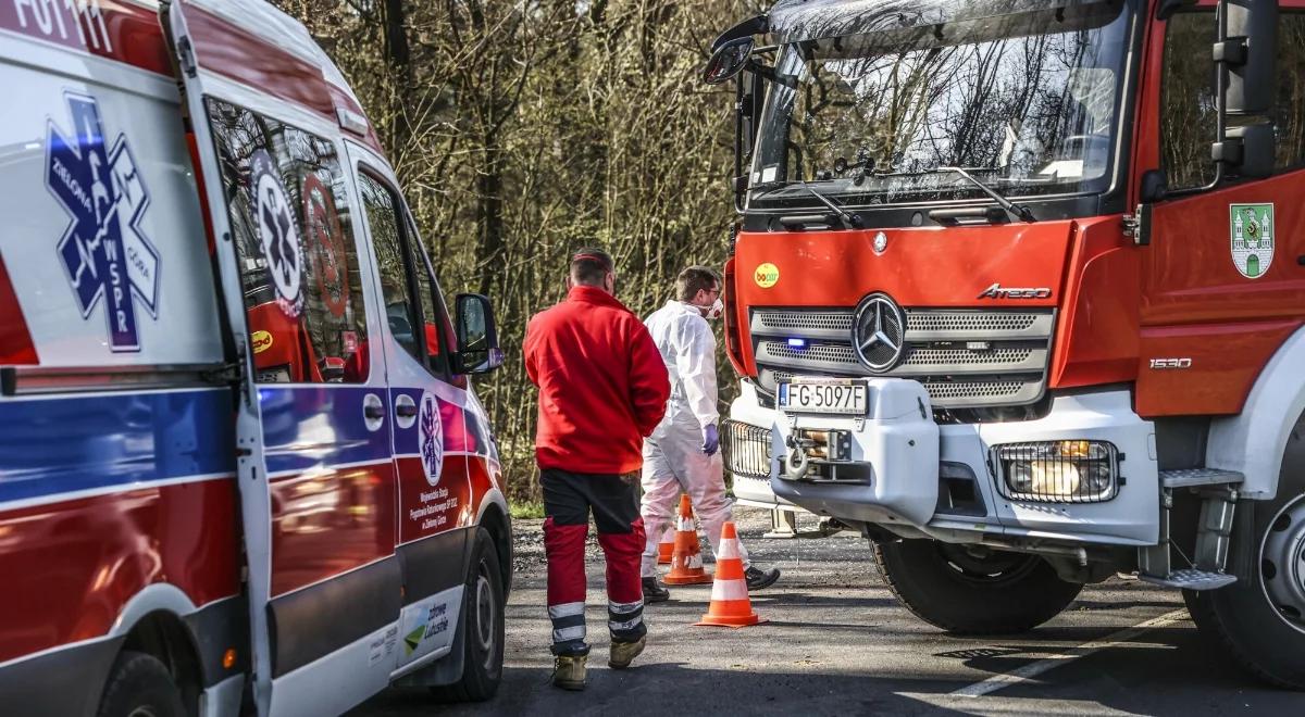 Wypadek busa z uczniami. Na miejscu śmigłowiec LPR