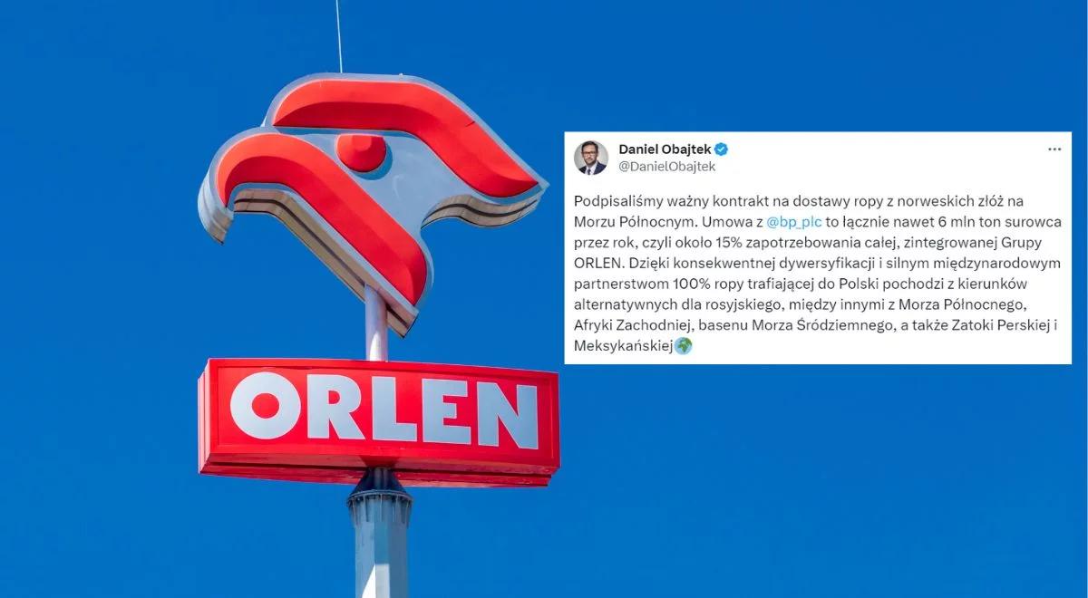 Umowa Orlen-BP ws. dostaw ropy. Obajtek: pokrywa 15 proc. zapotrzebowania całego koncernu