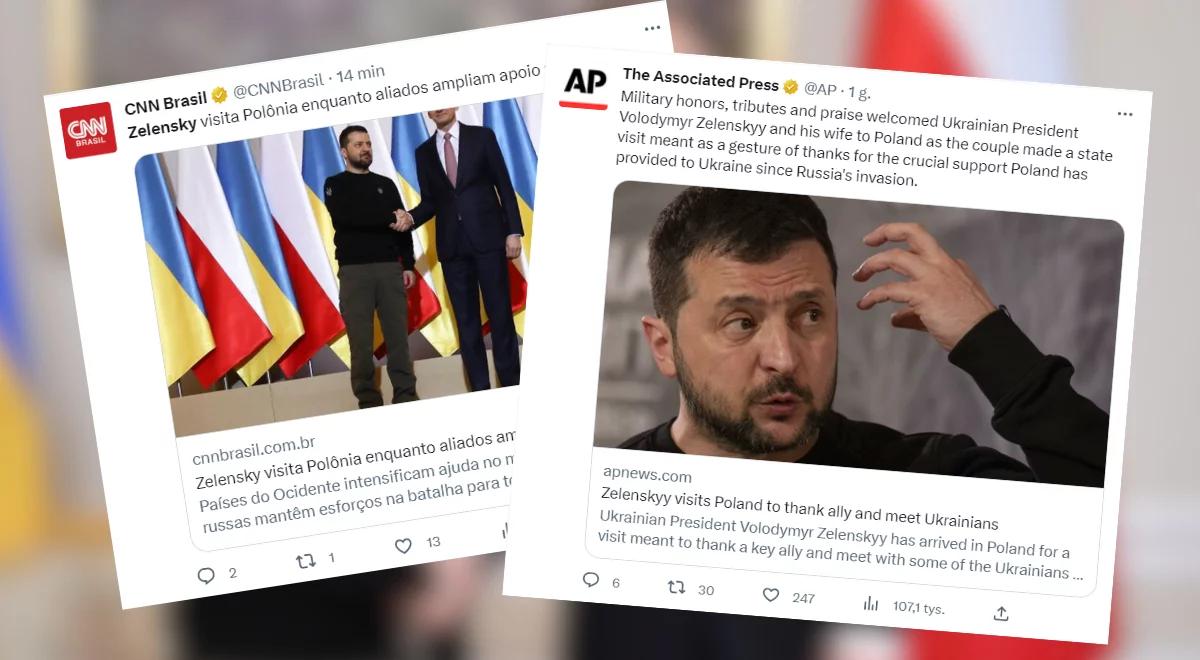 "Gest podziękowania za kluczowe wsparcie". Zagraniczne media o wizycie ukraińskiego prezydenta w Polsce