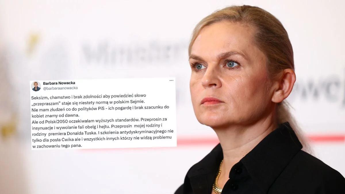 Nowacka żąda przeprosin od Ćwika. "Seksizm, chamstwo"