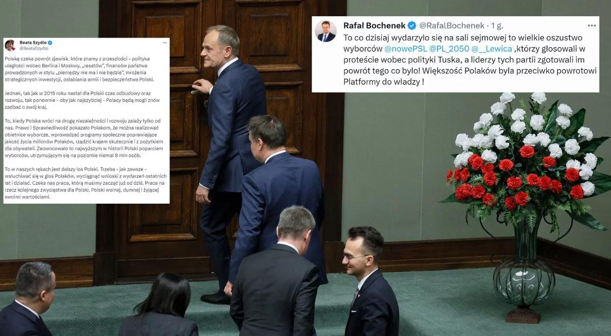 Politycy PiS reagują na wybór Tuska na premiera. "Polskę czeka powrót polityki uległości"